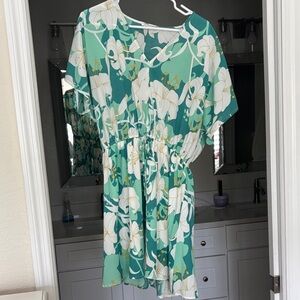 Staccato Teal and White Floral Dress